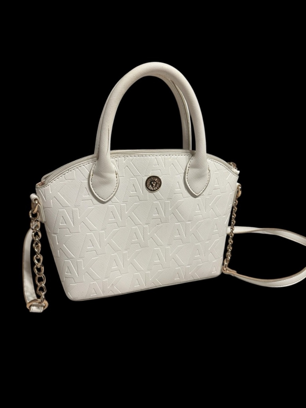 Anne Klein White Embossed Purse